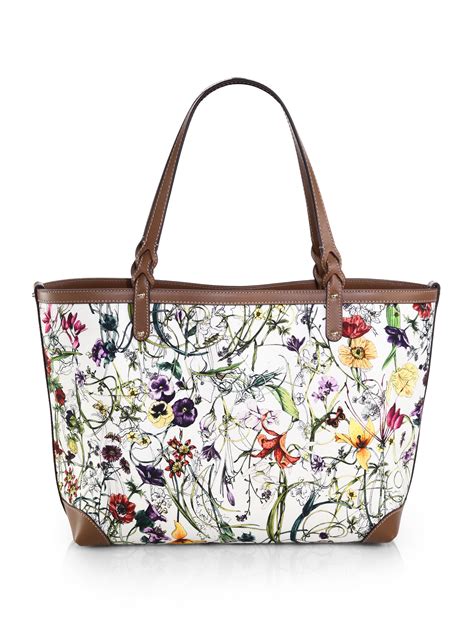 gucci craft floral canvas tote|gucci reversible canvas tote.